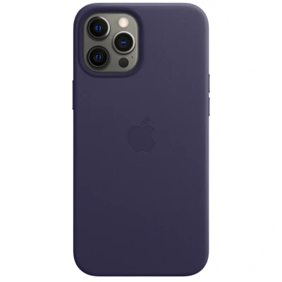 Abbildung von Apple Leder MagSafe Hülle iPhone 12 Pro Max Deep Violet MJYT3ZM/A