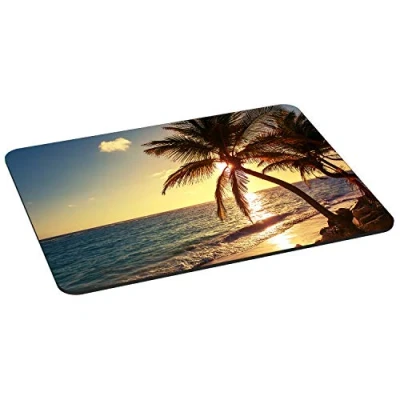 Abbildung von PEDEA Gaming und Office Mauspad 350 x 260 mm mit vernähten Rändern rutschfester Unterseite, Beach