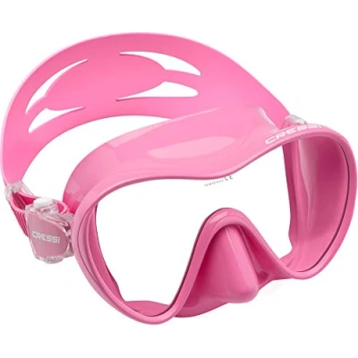 Abbildung von Cressi F1 Mask Rahmenlose Maske zum Tauchen und Schnorcheln, Blau, Klein