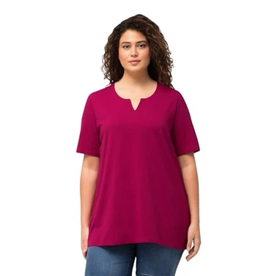 Abbildung von Ulla Popken Tshirt basic, Damen, Größe: 54/56, Magnolia red