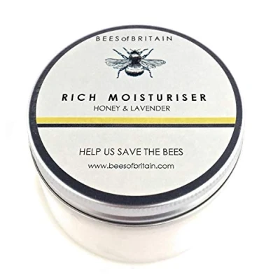 Abbildung von 99% Natürlich GESICHTS FEUCHTIGKEITSCREME HONIG &amp; LAVENDEL 100 g von BEES of BRITAIN pH 5,5 für empfindliche Haut. Wir Spenden 5% Unseres Gewinns, um Bienen und Bestäuber zu Retten.