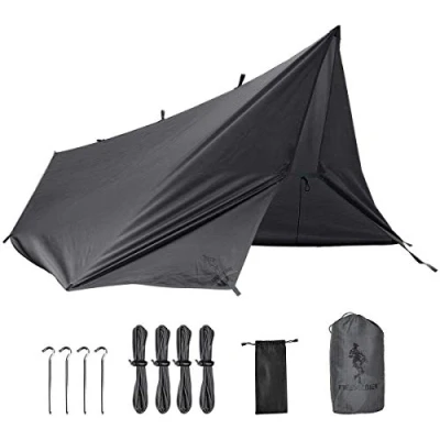 Abbildung von FREE SOLDIER Tarp Wasserdicht 3m x 3,2m Ultraleicht Zeltplanen UV Schutz Camping Sonnensegel Zelt Freien Multifunktionales Große für Camping, Wandern, Outdoor Aktivitäten(Grau,mit Nägeln)