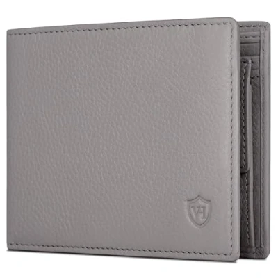 Abbildung von VON HEESEN Leder Geldbörse RFID Schutz I Echtleder Geldbeutel für Damen &amp; Herren Portemonnaie Brieftasche Wallet Portmonee (Grau)