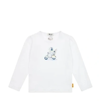 Abbildung von Steiff Summer Breeze Langarmshirt für Kinder, Größe: 104, Bright white