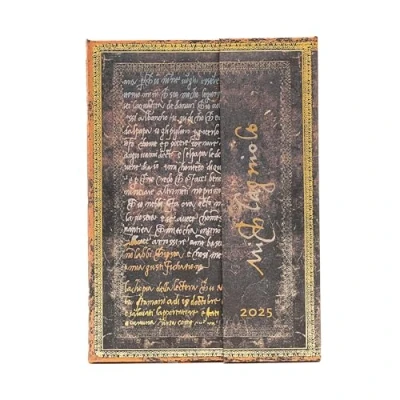 Abbildung von Michelangelo, Handwriting (Embellished Manuscripts Collection) Midi 12 month Vertical Hardback Dayplanner 2025 (Wrap Closure): tydzień na dwóch stronach, zamykany magnes, papier 100 gsm