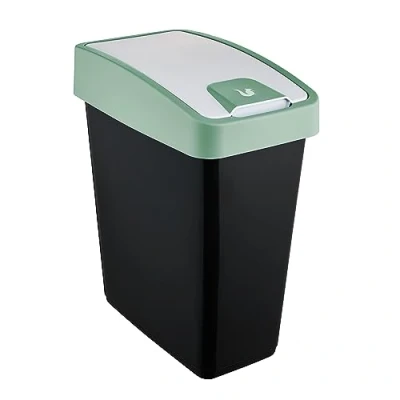 Abbildung von keeeper Premium Abfallbehälter mit Flip Deckel, Soft Touch, 25 l, Magne, Nordic Green