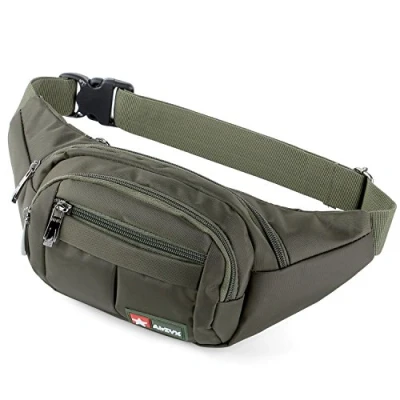 Abbildung von wasserdichte Bauchtasche Geeignet für Reise, Sport &amp; alle Outdoor Aktivitäten, Hüfttasche Damen und Herren, Wasserdicht Hüfttaschen Running (Olive)