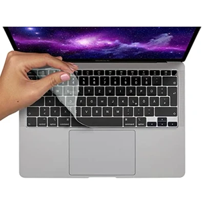 Abbildung von MyGadget Tastaturschutz für Apple MacBook Air 13 Zoll [ ab 2020 M1 Chip] Folie EU Tastatur Keyboard Cover Transparent