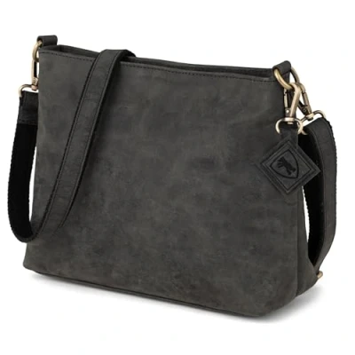 Abbildung von Berliner Bags Vintage Umhängetasche Marbella S, Mittelgroße Schultertasche Crossbody Bag aus Leder, Handtasche für Damen Dunkelgrau