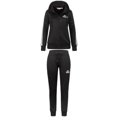 Abbildung von Lonsdale SET Bromley Trainingsanzug, Damen, Größe: Large, Black white