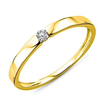 Abbildung von MIORE Damen Gelbgold Diamant Solitär Verlobungsring 14KT (585) mit Brillant 0.05 ct (48 (15.3))