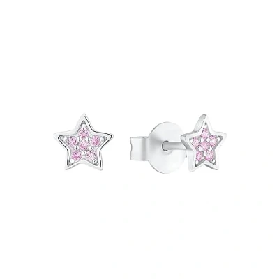 Abbildung von s.Oliver FÜR MÄDCHEN, 925 Sterling SILBER, Zirkonia Synth Stern Ohrringe für Kinder, Größe: One Size, Rosa