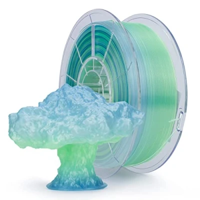 Abbildung von ZIRO 3D Drucker Filament, Transluzentes PLA Filament 1.75mm, Multicolor Regenbogen 1KG/2.2lb, Saison Serie Sommer