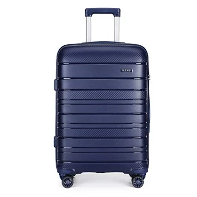 Abbildung von KONO Kabinentrolley 55x40x20 Leicht Kleiner Koffer Trolley Handgepäck Hartschale Rollkoffer Reisekoffer mit 4 Rollen und TSA Schloss, Polypropylen Suitcase (Dunkelblau, M)