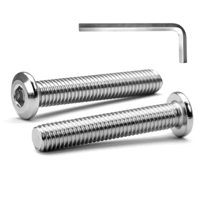 Abbildung von MINHER 10 Sätze M6 x 45mm Schrauben,Flachkopfschrauben, A2 V2A Edelstahl Flachkopf Innensechskantschrauben für Möbel(mit Innensechskantschlüssel)
