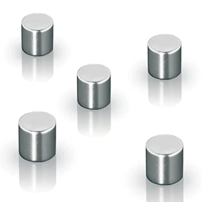 Abbildung von SIGEL BA700 Neodym Magnete Zylinder silber, Ø 1x1 cm, 5er Set SuperDym, für Glas Magnettafeln und Whiteboards