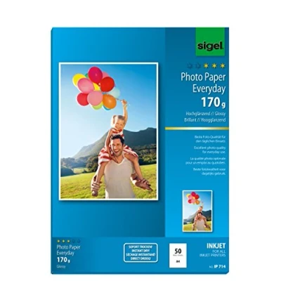 Abbildung von SIGEL IP714 InkJet Fotopapier hochglänzend, weiß, 170 g, A4, 50 Blatt , für hochwertige Fotografien