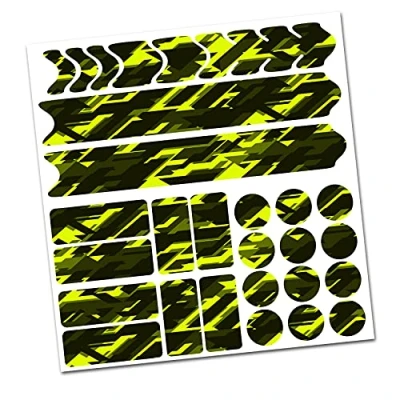 Abbildung von AlphaShield Fahrrad Rahmenschutz Kettenstreben Schutz Folie Aufkleber Rahmen Carbon MTB BMX Lackschutz R159 R161 (13 Future Neon Gelb)