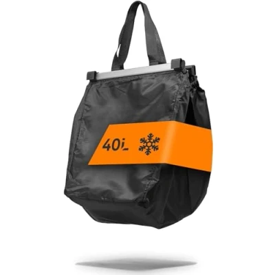 Abbildung von achilles Easy Cooler Alu, Faltbare Einkaufswagentasche mit Kühlfach, Einkaufstasche passend für alle gängigen Einkaufswagen, 33x50x38cm
