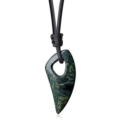 Abbildung von COAI Unisex Geschenkideen Wolfszahn Anhänger aus Kambaba Jaspis Amulett Halskette