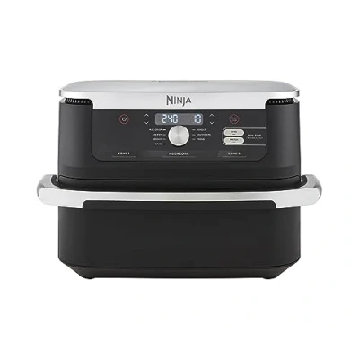 Abbildung von Ninja Foodi FlexDrawer Dual Zone Heißluftfritteuse, Airfryer mit 10,4 Fach und herausnehmbarem Trenner, Antihaftbeschichtung, spülmaschinenfester Korb, 7 in 1, Schwarz AF500EU