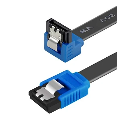Abbildung von BENFEI SATA III Kabel, 1 Stück, 6Gbps, 90 Grad rechtwinklig mit Verriegelungsriegel 18 Zoll für HDD, SSD, CD Treiber, Brenner usw,Blau