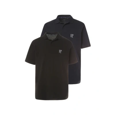 Abbildung von JP 1880 Herren große Größen Übergrößen Menswear L 8XL Poloshirts, Basic, 2er Pack, Piqué, gekämmte Baumwolle schwarz 7XL 704317130