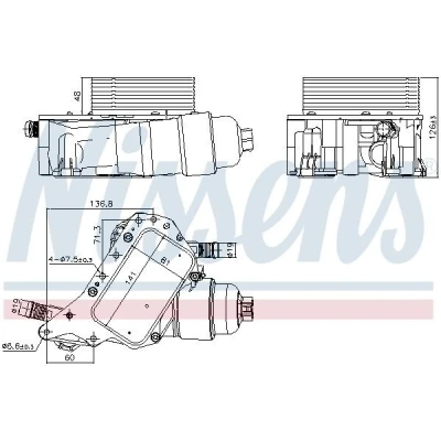 Abbildung von NISSENS 91339 Ölkühler mit Ölfiltergehäuse Filter NISSAN: Qashqai / Qashqai+2 I