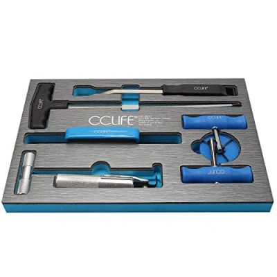 Abbildung von CCLIFE 7tlg Windschutzscheibe Reparaturset Windschutz Scheiben Autoglas Ausbau Werkzeug Set