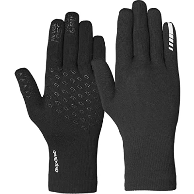 Abbildung von GripGrab Fahrradhandschuhe Wasserdicht Thermo Handschuhe Fahrrad Radhandschuhe Gestrickt Regenschutz Radsporthandschuhe