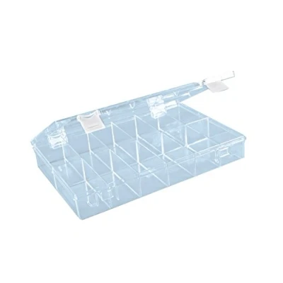 Abbildung von hünersdorff Sortimentskasten: stabile Sortierbox (PS Classic) mit fester Fachaufteilung (12 Fächer), Sortierkasten Maße: T225 x B335 H55 mm, Made in Germany, Glasklar
