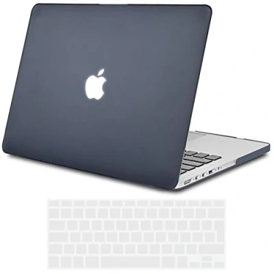 Abbildung von TECOOL Hülle Kompatibel mit Alten MacBook Pro 13 Zoll 2015 2014 2013 2012 Freisetzung (A1425 A1502), Ultradünn Hartschale Schutzhülle Matt Case Cover + EU Tastaturschutz, hellschwarz