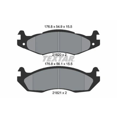 Abbildung von TEXTAR 2182001 Bremsbelagsatz nicht für Verschleißwarnanzeiger vorbereitet JEEP: Cherokee II, Wrangler I Off Road
