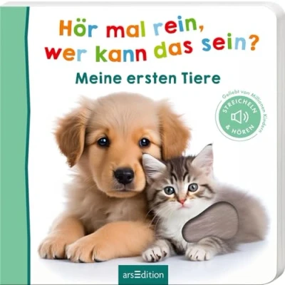 Abbildung von Hör mal rein, wer kann das sein? Meine ersten Tiere: Streicheln und hören Hochwertiges Pappbilderbuch mit 5 realistischen Sounds Fühlelementen für Kinder ab 6 Monaten