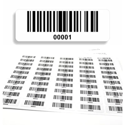 Abbildung von Barcodeetiketten 1 1000 DGUV Prüfung Barcode Etiketten fortlaufend 5 stellig 1.000 Stck Strichcode Elektrotechnik Code128 selbstklebend 50x17mm (00001 01000)