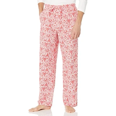 Abbildung von Amazon Essentials Herren Pyjamahose aus Flanell (erhältlich in Big &amp; Tall), Weiß Wald, XS