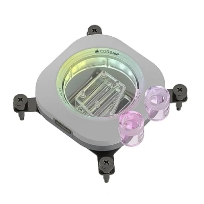 Abbildung von Corsair Hydro X Series iCUE LINK XH405i Individuelles Kühlungs Kit Hardline Wasserkühlkreislauf XC7 Elite CPU Wasserkühler XD5 D5 Pumpe 3X QX120 RGB Lüfter Weiß