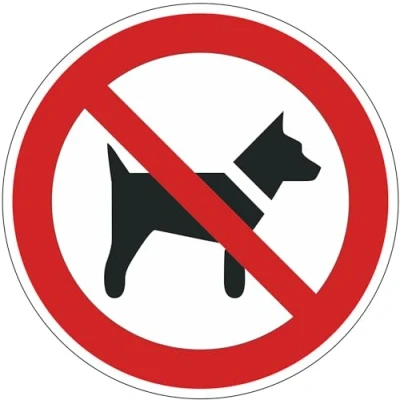 Abbildung von Aufkleber Hunde verboten 10 cm I Verbotsaufkleber &quot;P021: Mitführen von Hunden verboten&quot; DIN EN ISO 7010 Hinweis Achtung Warnhinweis hin_137