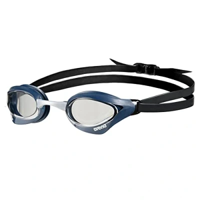 Abbildung von arena Cobra Core Swipe Unisex Wettkampfbrille für Erwachsene, Schwimmbrille mit Gebogenen Gläsern, Anti Beschlag, UV Schutz, 5 Austauschbare Nasenstege, Clear Shark Grey