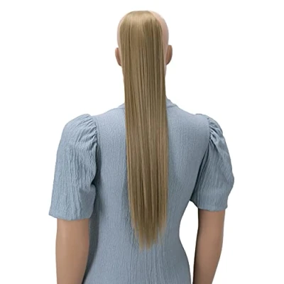 Abbildung von CAISHA 60cm Zopf mit 2 Bändern Pferdeschwanz Langhaar Extensions Haarverlängerung Haarteil Glatt Aschblond HC23
