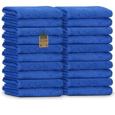 Abbildung von NatureMark 20er Spar Pack Frottier Gästetücher, 30 x 50 cm, 100% Baumwolle, Royal blau