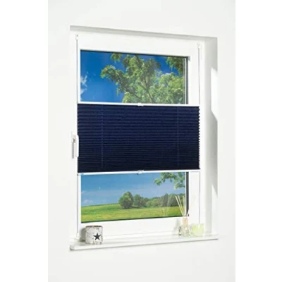 Abbildung von K Home Klemmfix Plissee Palma Blau 30 x 130 cm (B L) Lichtschutz +++ Moderne Crushed Optik