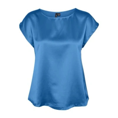 Abbildung von VERO MODA Damen Vmmerle Mix WVN Ga Noos Top, Ibiza Blue, Medium