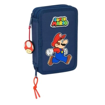 Abbildung von SUPER MARIO TRICK Schulmäppchen für Kinder, Federmäppchen mit Farben, 29 nützlichen Utensilien, ideal Kinder von 5 bis 14 Jahren, bequem und vielseitig, Qualität Widerstandsfähigkeit, 12,5