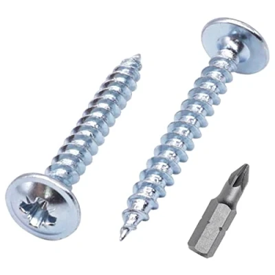 Abbildung von SKIR&#039;CO (80 Stück) Verzinkter Stahl 4,0 x 30 mm Silber Holzschrauben, Metallschrauben, Oblatenkopf, Pozidriv, selbstschneidend