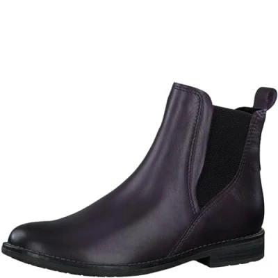 Abbildung von MARCO TOZZI Damen Chelsea Boots aus Leder Elegant, Lila (Purple), 37 EU