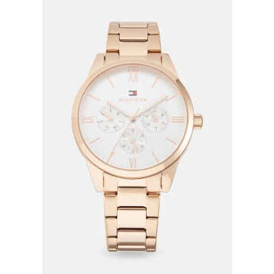 Abbildung von Tommy Hilfiger Camille Uhr Rose goldcoloured/silvercoloured/white, Damen, Größe: One Size, gold coloured/silver coloured/white