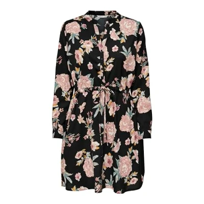 Abbildung von ONLY Damen Onlcory L/S V Neck Tunic WVN Noos, Schwarz (Black/Aop:groundbreaker Floral), XXS