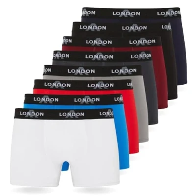Abbildung von FM London 8PACK Fitted Hipsters Boxer Shorts Panties, Herren, Größe: XXL, Multicolour (classic mix 10)