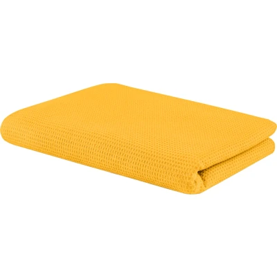 Abbildung von SETEX Waffelpiqué Kuscheldecke, Vielseitige Decke aus 100% Baumwolle, Geeignet als Wohndecke, Tagesdecke, Sommerdecke, Outdoordecke und mehr, 150 x 200 cm, Gelb, Safrangelb